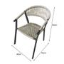Imagem de Kit 2 Cadeiras Decorativa Joana em Corda Náutica e Base em Alumínio Preta / Areia