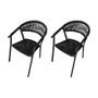 Imagem de Kit 2 Cadeiras Decorativa Joana em Corda Náutica e Base em Alumínio Preta/preta
