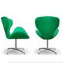 Imagem de Kit 2 Cadeiras Decorativas Poltronas Egg Verde com Base Giratória