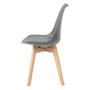 Imagem de Kit 2 Cadeiras Design Leda Eames Estofada Wood Cinza