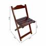Imagem de Kit 2 Cadeiras Dobráveis de Madeira Maciça Imbuia