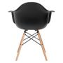 Imagem de Kit 2 Cadeiras Eames Eifflel com Braço Daw de Madeira com Assento Preto