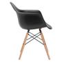 Imagem de Kit 2 Cadeiras Eames Eifflel com Braço Daw de Madeira com Assento Preto