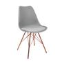 Imagem de Kit 2 Cadeiras Eames Leda Design Estofada Cinza Tower Cobre