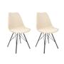 Imagem de Kit 2 Cadeiras Eames Leda Design Estofada Nude Tower Preto