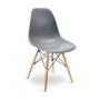 Imagem de Kit 2 Cadeiras Eames Wood Design Eiffel Jantar Cinza Escuro
