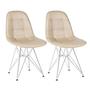 Imagem de Kit 2 cadeiras estofadas Charles Eames Eiffel Botonê com pés de metal cromado