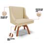 Imagem de Kit 2 Cadeiras Estofadas Giratória para Sala de Jantar Lia Veludo Off White Luxo - Ibiza