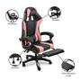 Imagem de Kit 2 Cadeiras Gamer Stillus Ergonômica Apoio Pés Preto Rosa