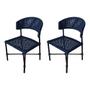 Imagem de Kit 2 Cadeiras Hortz Corda Náutica Base em Alumínio Preto/azul Marinho