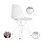 Imagem de Kit 2 Cadeiras Jantar Assento Branco Eiffel Eames Base Ferro Branco