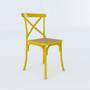 Imagem de Kit 2 Cadeiras Jantar Cross Katrina X Amarela Assento Bege Aço 