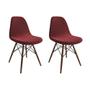 Imagem de Kit 2 Cadeiras Jantar Eames Eiffel Estofadas Vermelho Base Cobre