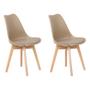Imagem de Kit 2 Cadeiras Jantar Eames Wood Leda Design Estofada Fendi