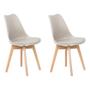 Imagem de Kit 2 Cadeiras Jantar Eames Wood Leda Design Estofada Nude