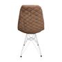 Imagem de Kit 2 Cadeiras Jantar Estofadas Caramelo Eiffel Eames Base Ferro Branco