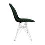 Imagem de Kit 2 Cadeiras Jantar Estofadas Verde Eiffel Eames Base Ferro Branco