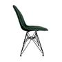 Imagem de Kit 2 Cadeiras Jantar Estofadas Verde Eiffel Eames Base Ferro Preto