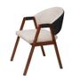 Imagem de Kit 2 Cadeiras Liz para Sala de Jantar Pés Madeira material sintético Preto e Boucle Off White