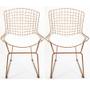 Imagem de Kit 2 Cadeiras para cozinha BERTOIA cobre assento branco - Poltronas do Sul