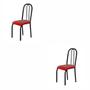 Imagem de Kit 2 Cadeiras Para Mesa De Jantar 104 Preto/Vermelho