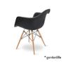 Imagem de Kit 2 Cadeiras Poltrona Charles Eames Com Braço Preta