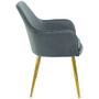 Imagem de Kit 2 Cadeiras Poltrona Lines Base Dourada Recepção Sala Decorativa Suede - Cinza
