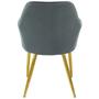 Imagem de Kit 2 Cadeiras Poltrona Lines Base Dourada Recepção Sala Decorativa Suede - Cinza