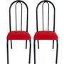 Imagem de Kit 2 Cadeiras Requinte Preto/Vermelho 11426 - Wj Design