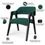 Imagem de Kit 2 Cadeiras Sala de Jantar Estar Living Estofada Suran L02 Preto Bouclê Verde - Lyam Decor