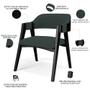 Imagem de Kit 2 Cadeiras Sala de Jantar Estar Living Estofada Suran L02 Preto Suede Verde Musgo - Lyam Decor