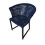 Imagem de Kit 2 Cadeiras Salinas Corda Náutica Base em Alumínio Preto/azul Marinho