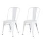 Imagem de Kit 2 Cadeiras Tolix Iron Design Branca Aço Industrial Sala Cozinha Jantar Bar