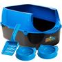 Imagem de Kit 2 Caixa Sanitário para Gatos Sandbox Furba Fácil Higienização Azul Petmia