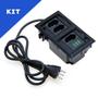 Imagem de Kit 2 Caixas De Tomadas 4 Blocos Com 3 Tomadas 20A 3USB 5.2A