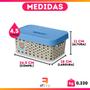 Imagem de Kit 2 Caixas Organizadora Baby Bear Trama Rattan Infantil Pequena 4,5L Rosa Azul - Usual Utilidades