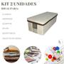 Imagem de Kit 2 Caixas Organizadora Sapato Com Tampa e Visor Dobravel Multiuso Clouset Guarda Roupa Pequena Linha Premium