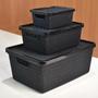 Imagem de Kit 2 caixas organizadoras multiuso jutta 16l preta
