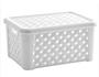 Imagem de Kit 2 Caixas Organizadoras RATTAN 15 Litros C/Tampa 35x25x17cm Branco 710 Paramount