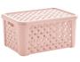 Imagem de Kit 2 Caixas Organizadoras RATTAN 5 litros C/Tampa 24x17x12cm Rosa 709 Paramount