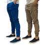 Imagem de Kit 2 Calça Jogger Masculina Jeans Sarja Com Punho Elástico