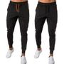 Imagem de Kit 2 Calças De Moletom Flanelada Modelo Jogger Masculina