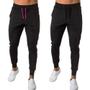 Imagem de Kit 2 Calças De Moletom Flanelada Modelo Jogger Masculina