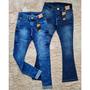 Imagem de kit 2 calças jeans infantil feminina com lycra Tam 16