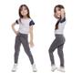 Imagem de Kit 2 calças legging infantil lisa basica cintura alta suplex uniforme escola dia a dia passeio