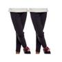 Imagem de Kit 2 calças legging infantil lisa basica cintura alta suplex uniforme escola dia a dia passeio