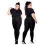 Imagem de Kit 2 Calças Legging Plus Size Reforçada Academia Leg 50ao56