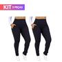 Imagem de Kit 2 Calças Leggings Montaria Forrada Térmica Com Bolsos Inverno