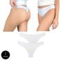 Imagem de Kit 2 Calcinhas Fio Dental Try Basics Algodão Cotton Básica Lisa Moda Lingerie