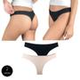 Imagem de Kit 2 Calcinhas Fio Dental Try Basics Algodão Cotton Básica Lisa Moda Lingerie